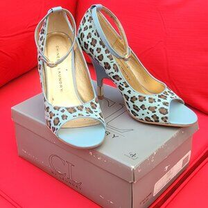 CHINESE LAUNDRY Women's Open Toe Animal / LEOPARD PRINT HEELS